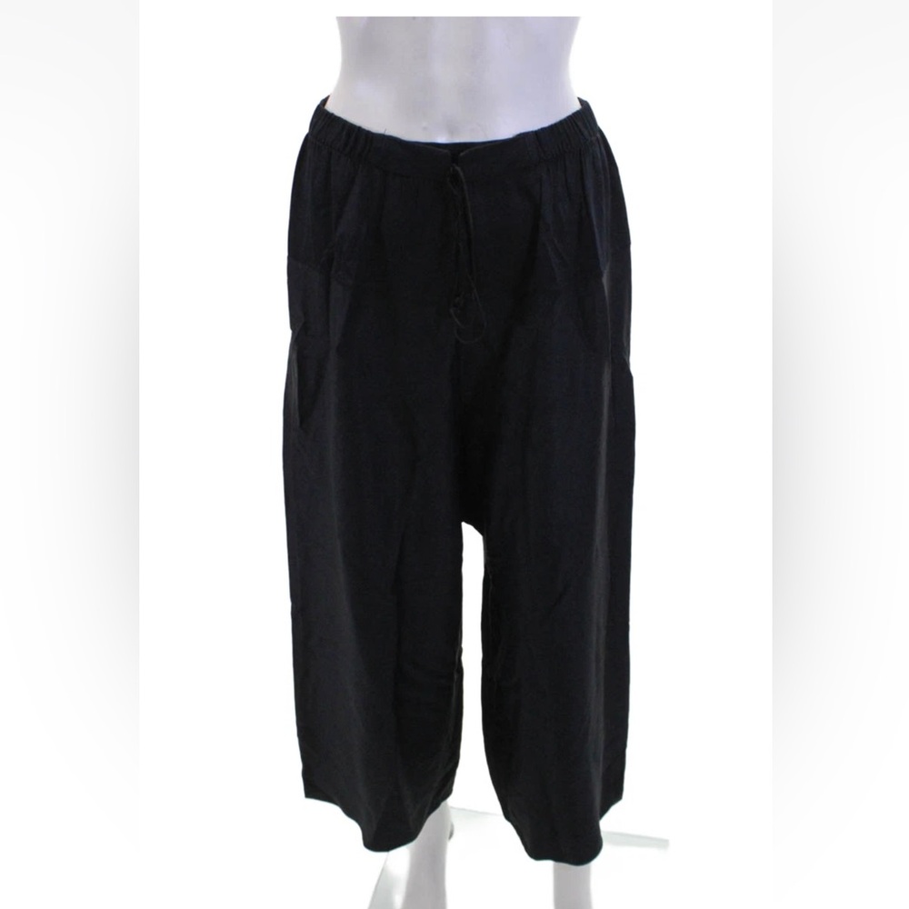 🐦‍⬛ The Row Womens Pull On High Rise Wide Leg Pants Black Size Extra Small